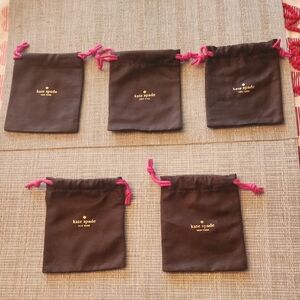 Kate Spade Black Pouch Set with Pink Ties